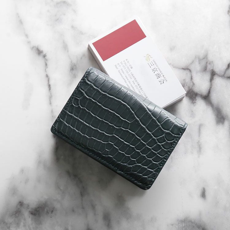 クロコダイル メンズ 名刺入れ 無双 カードケース 通しマチ 4FA