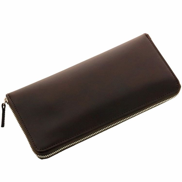 訳あり】【アウトレット】 コードバン ラウンドファスナー 長財布