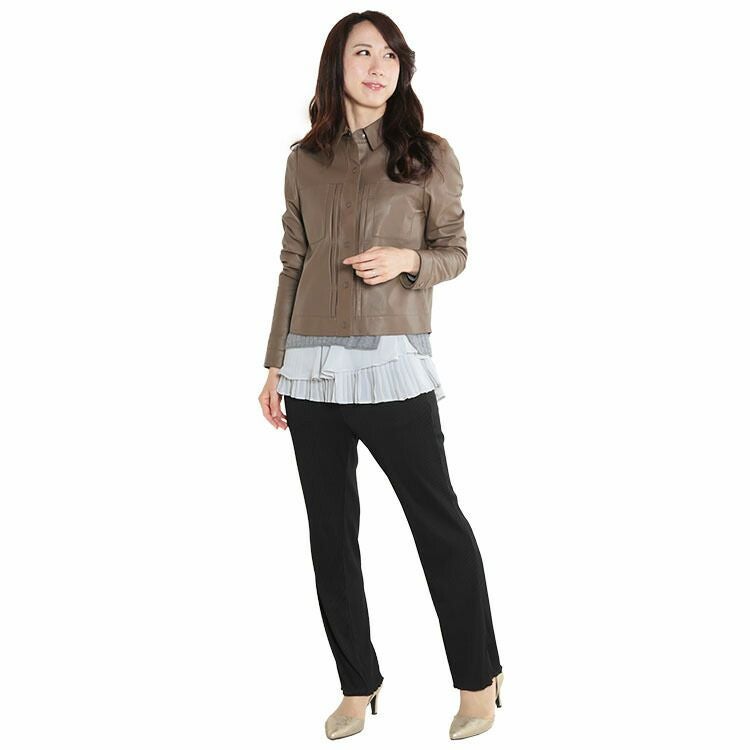 訳あり】本革 レザージャケット レディース ラム革 シャツジャケット
