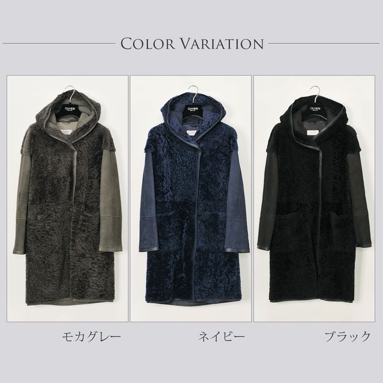 OLIVIERI/オリヴィエリ シェアード ムートン ロング コート ダブル