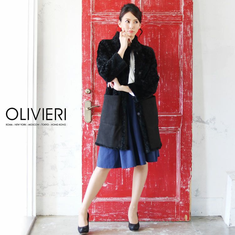 OLIVIERI/オリヴィエリ トスカーナ ムートン コート ロング ダブル