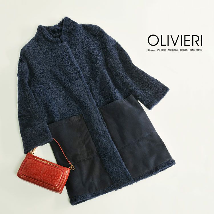 OLIVIERI/オリヴィエリ トスカーナ ムートン コート ロング ダブル