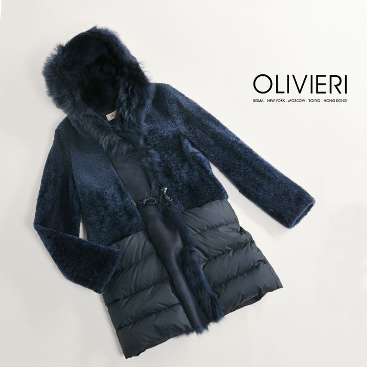 オリヴィエリ OLIVIERI [OLIVIERI] ムートン ロング コート ダブル 