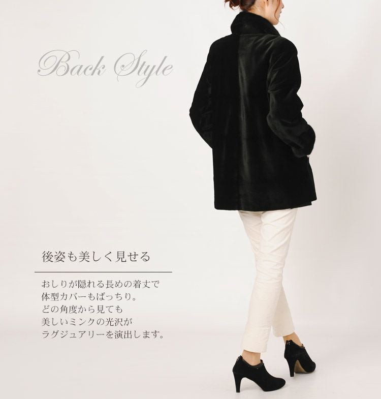 シェアードミンク シルク100％ リバーシブルコート SAGA ミンク