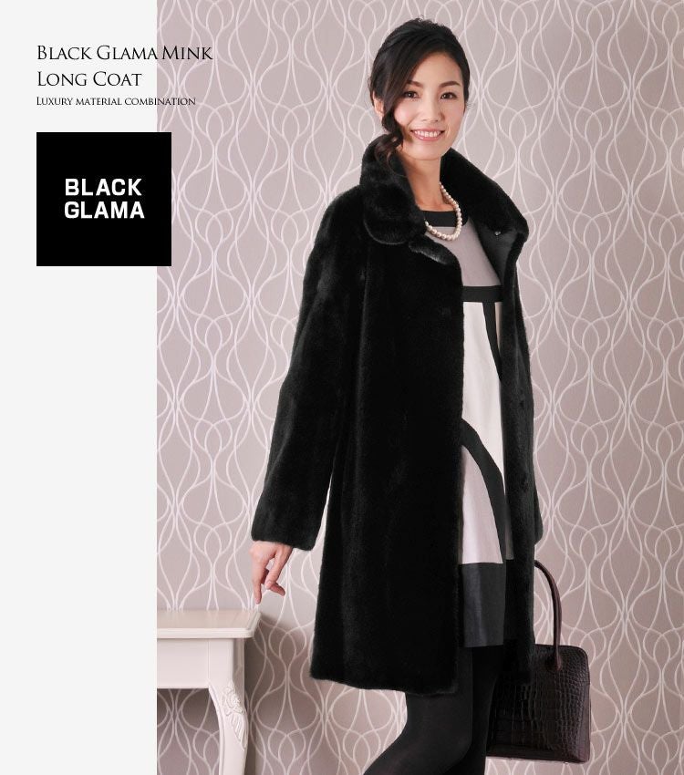 ミンクコート ブラックグラマ ミンク コート ロング 着丈89cm ブラック / レディース 7F