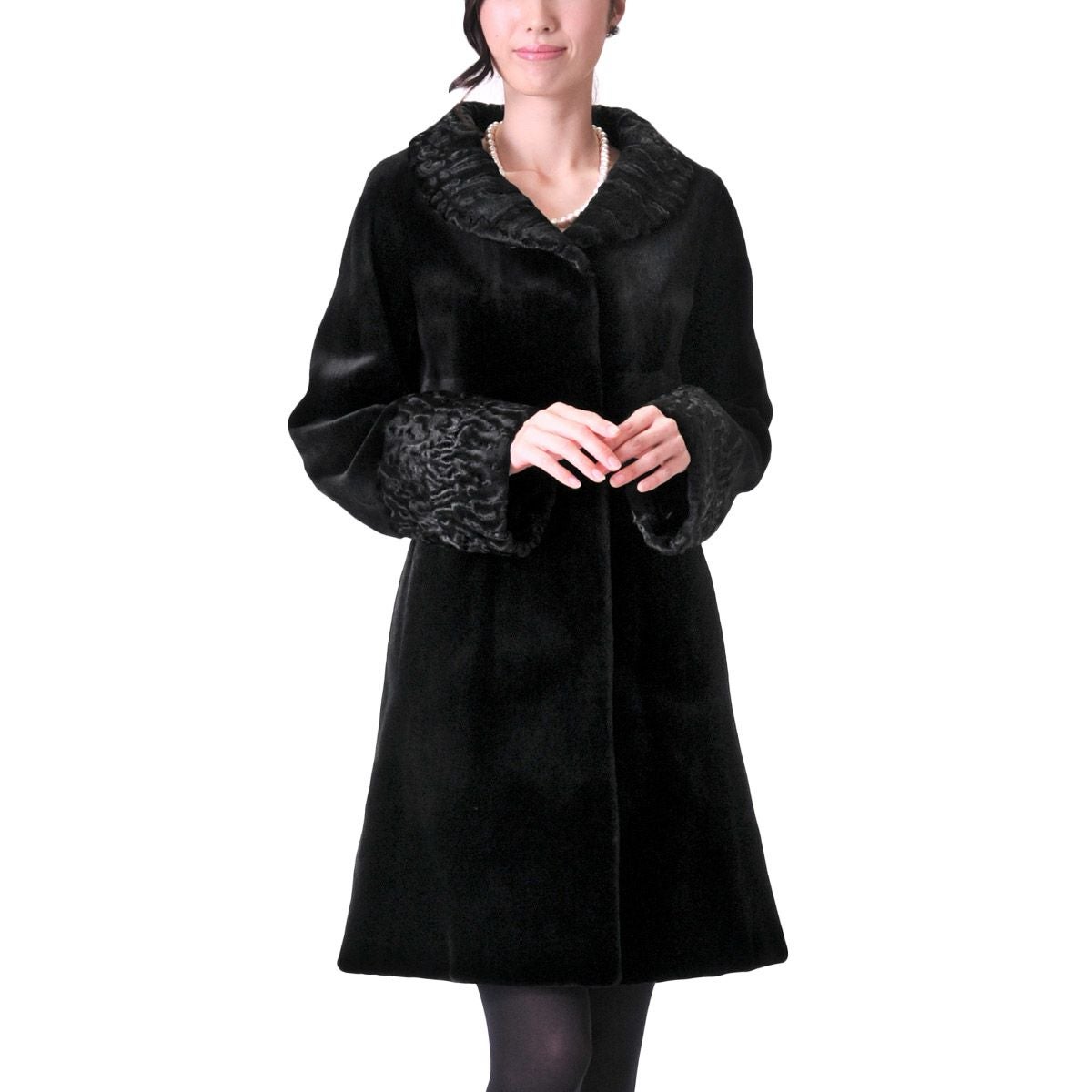 ミンク コート シェアード加工 スワカラ トリミング ロング 着丈90cm