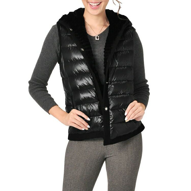 レッキス ＆ ダウン ベスト リバーシブル フード付き レディース 着丈