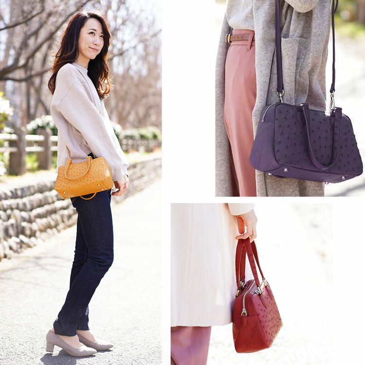 オーストリッチ 2WAY ミニバッグ 5F