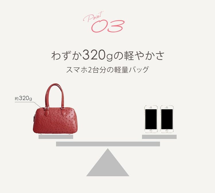 オーストリッチ 2WAY ミニバッグ 5F