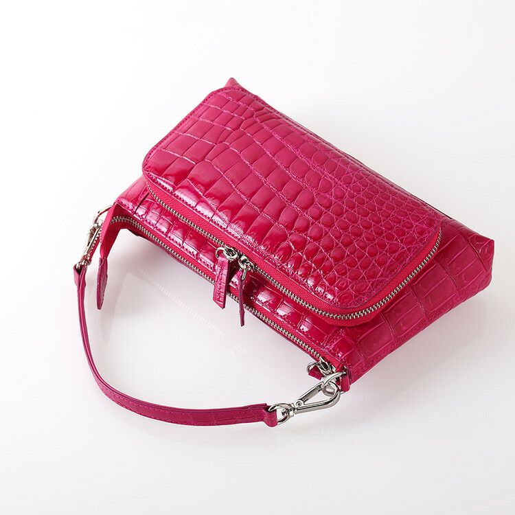 クロコダイル ショルダーバッグ 3way シャイニング加工