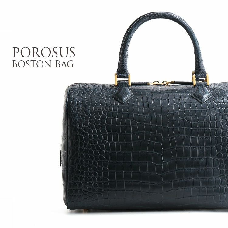 スモール クロコダイル ボストンバッグ レディース センター取り