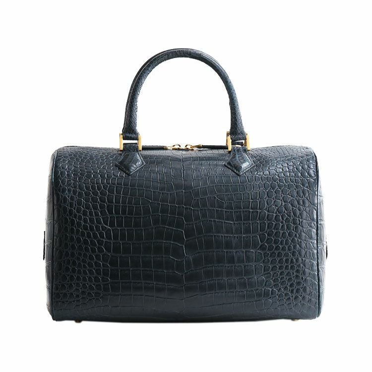 スモール クロコダイル ボストンバッグ レディース センター取り