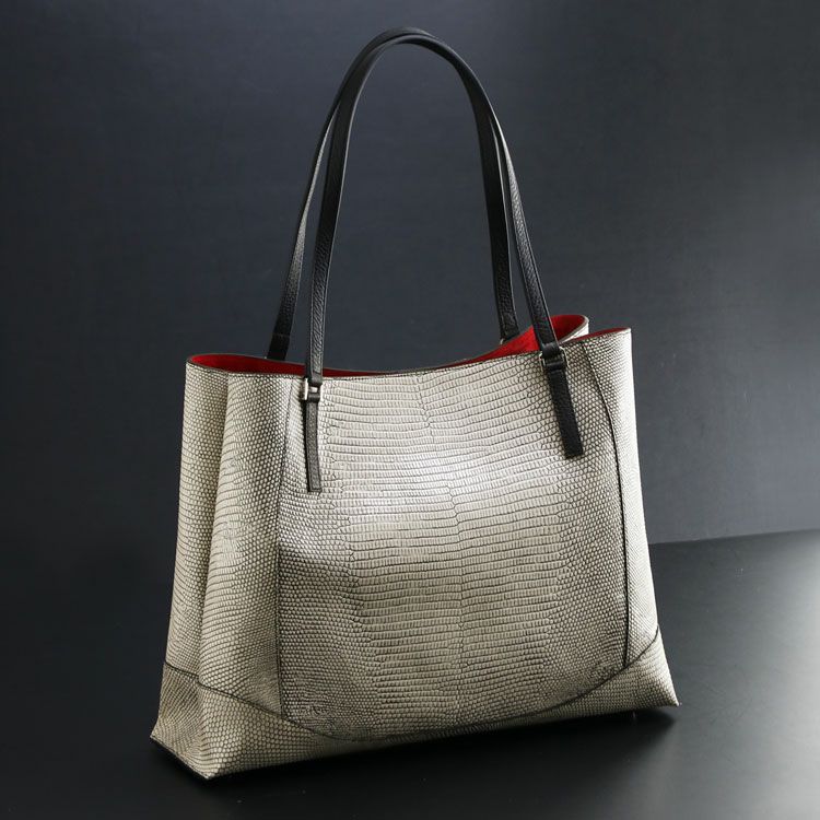 リザード 本革 トートバッグ レディース 日本製 JRA バニラ 4FA