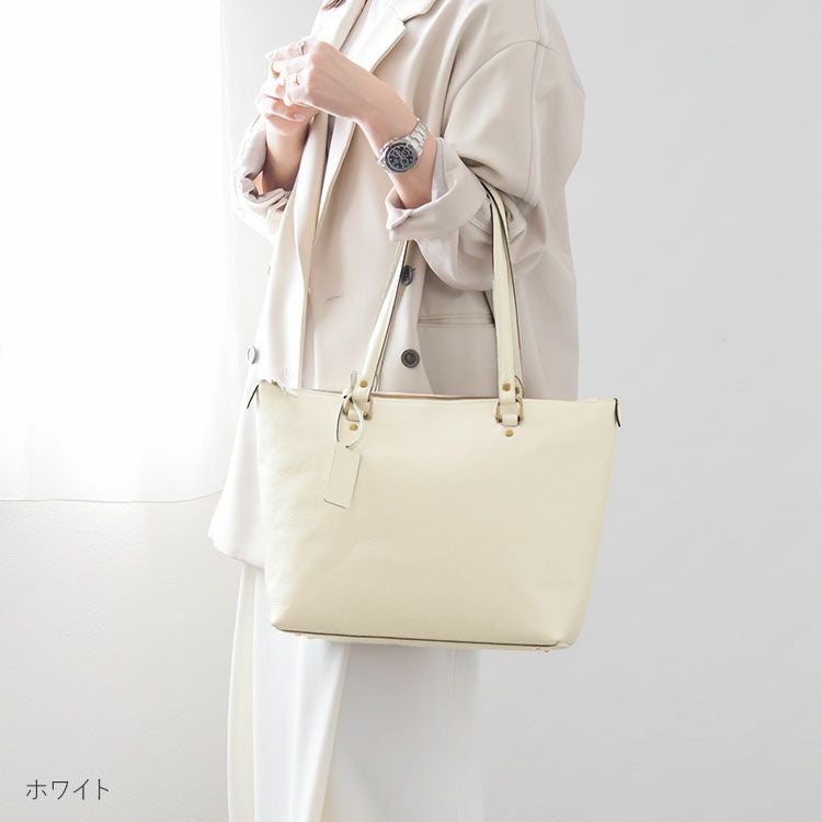 HALEINE牛革シュリンクレザートートバッグレディース