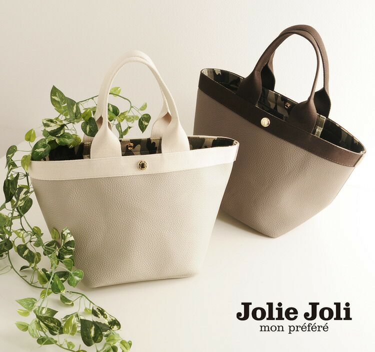 Jolie Joli] ジョリージョリ トート バッグ スカーフ 付き バイカラー
