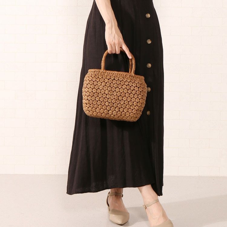 山葡萄 かごバッグ 六角花編み トートバッグ やまぶどう 手提げバッグ