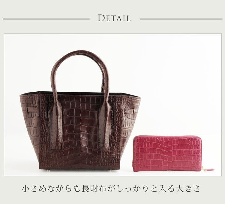クロコダイル マット ハンドバッグ フランス 社製 原皮 レディース