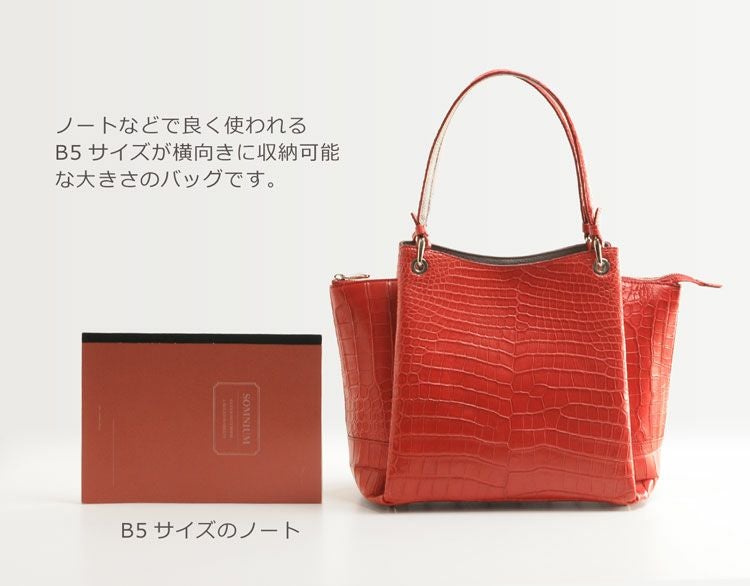 スモール クロコダイル レディース バッグ マット 加工 センター取り