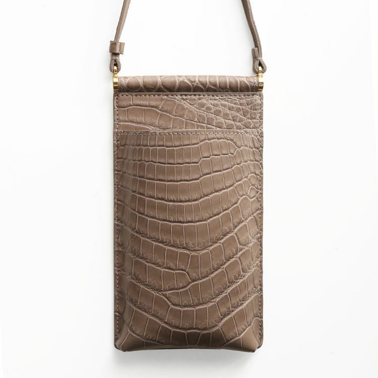 クロコダイル スマホ ポーチ マット 加工 カードホルダー付き 4FA