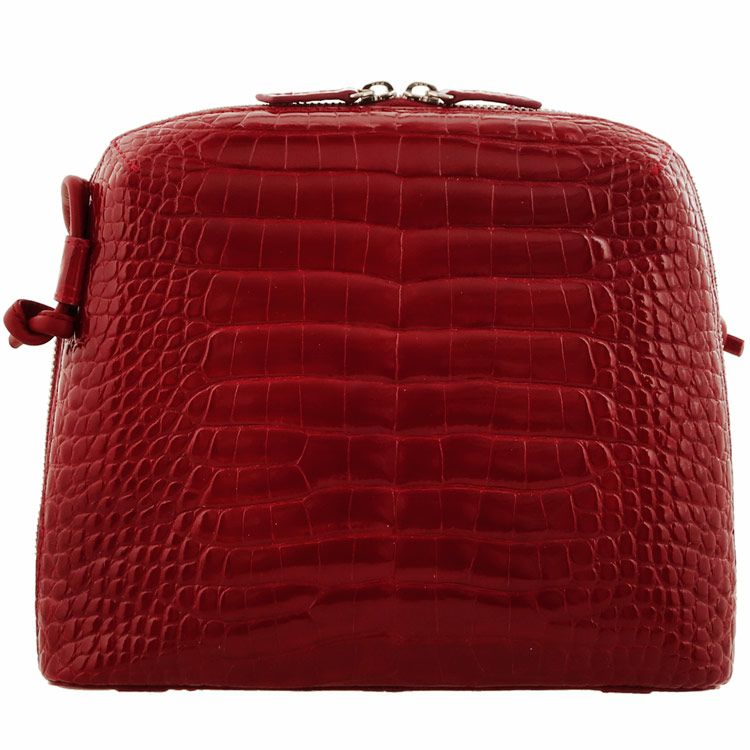 クロコダイル ショルダーバッグ シャイニング センター取り レディース