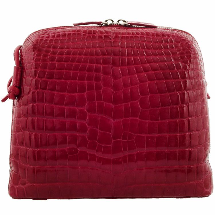 クロコダイル ショルダーバッグ シャイニング センター取り レディース