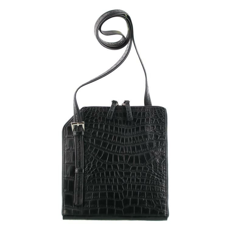 スモール クロコダイル ショルダーバッグ レディース 薄マチ 軽量 A5