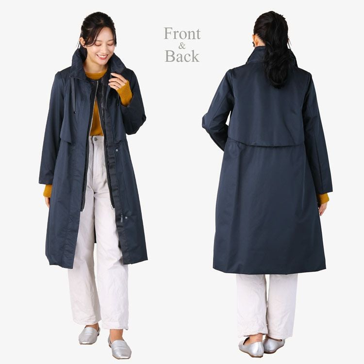 フード付き 2way ロングコート ライナーベスト付き レディース