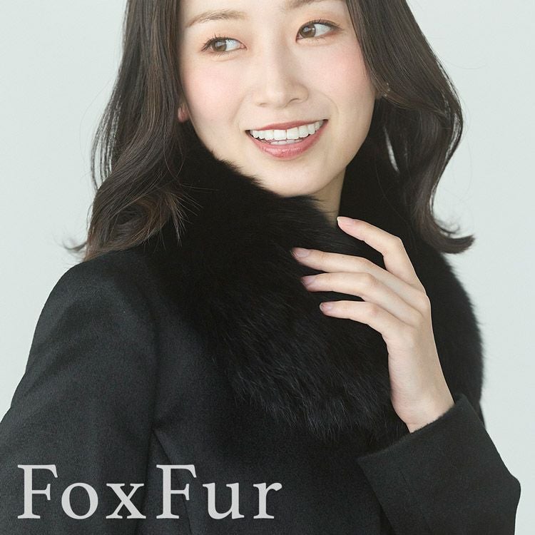 カシミヤ 100% コート レディース フォックス ファー 着丈85cm