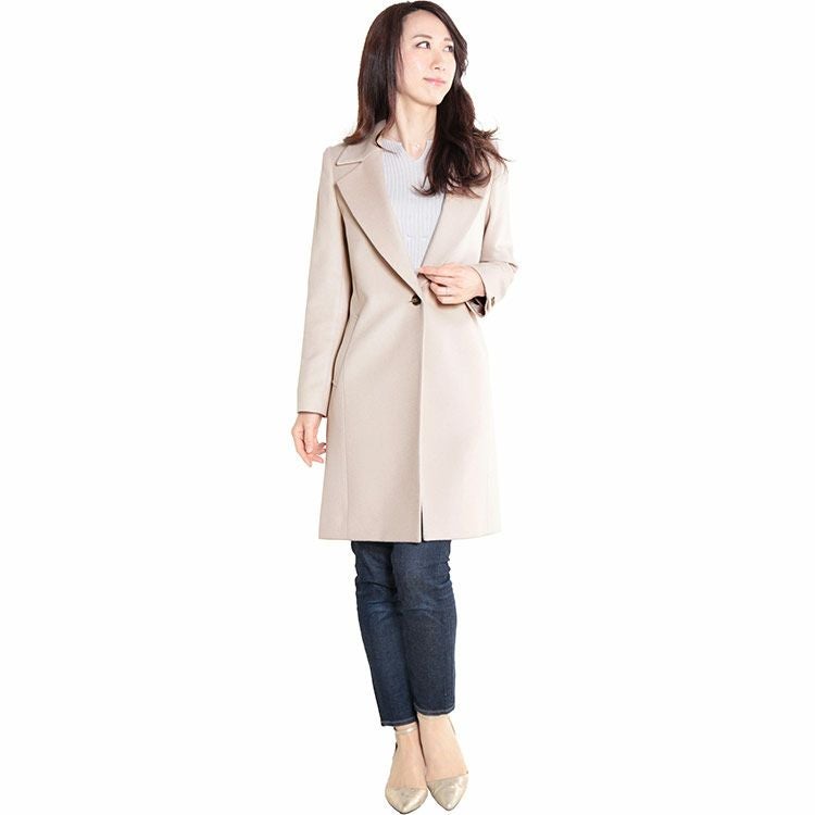 チェスターコート レディース ウール アンゴラ 着丈92cm 6F