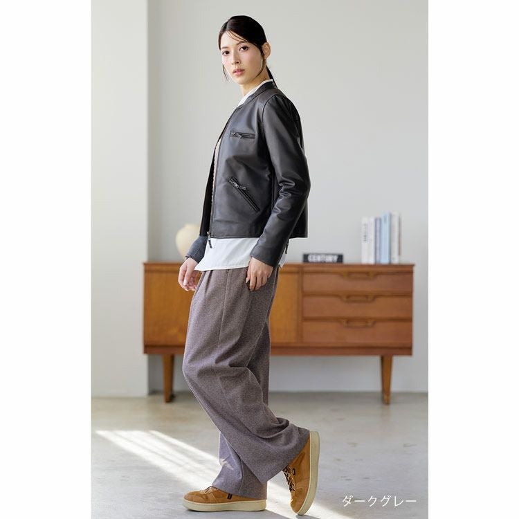レザー ジャケット レディース シングル 柔らかい ラム レザー