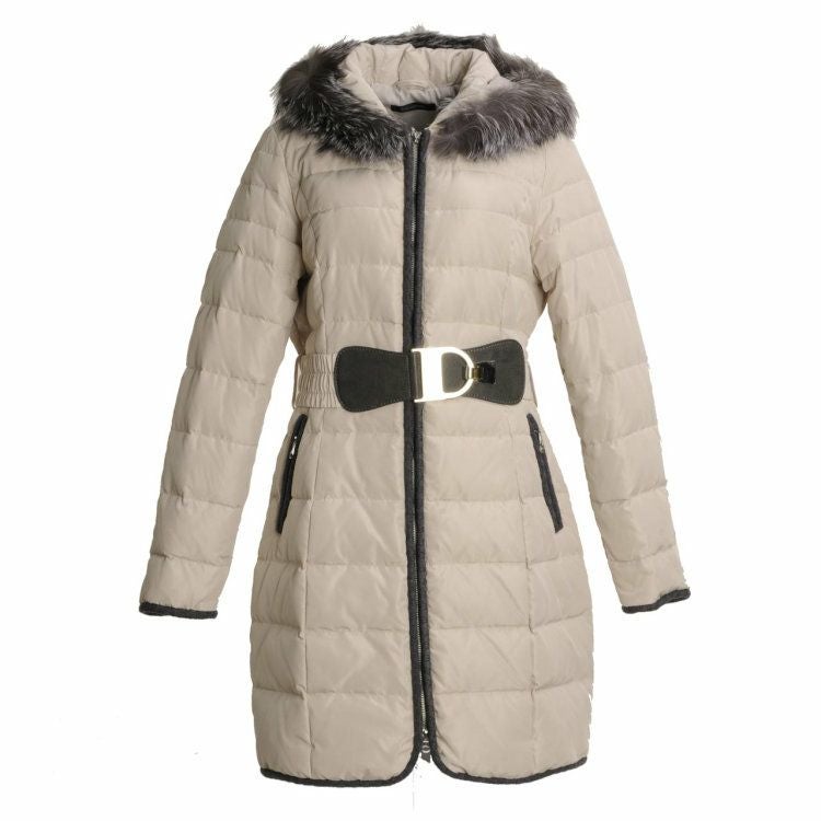 シルバーフォックス ファー トリミング ダウンコート レディース