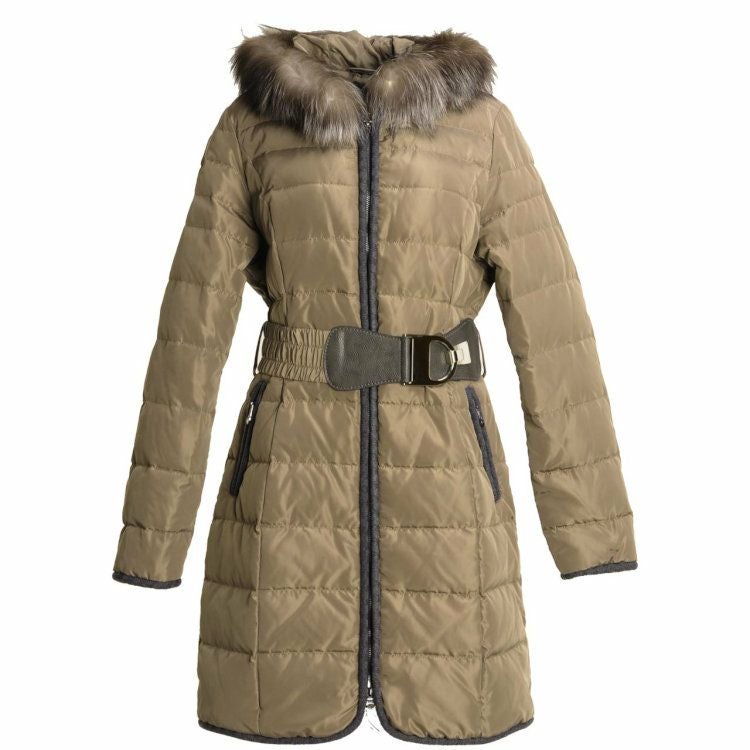シルバーフォックス ファー トリミング ダウンコート レディース
