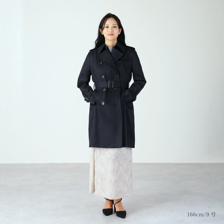 トレンチコート春コートfilomoブラックきれいめ