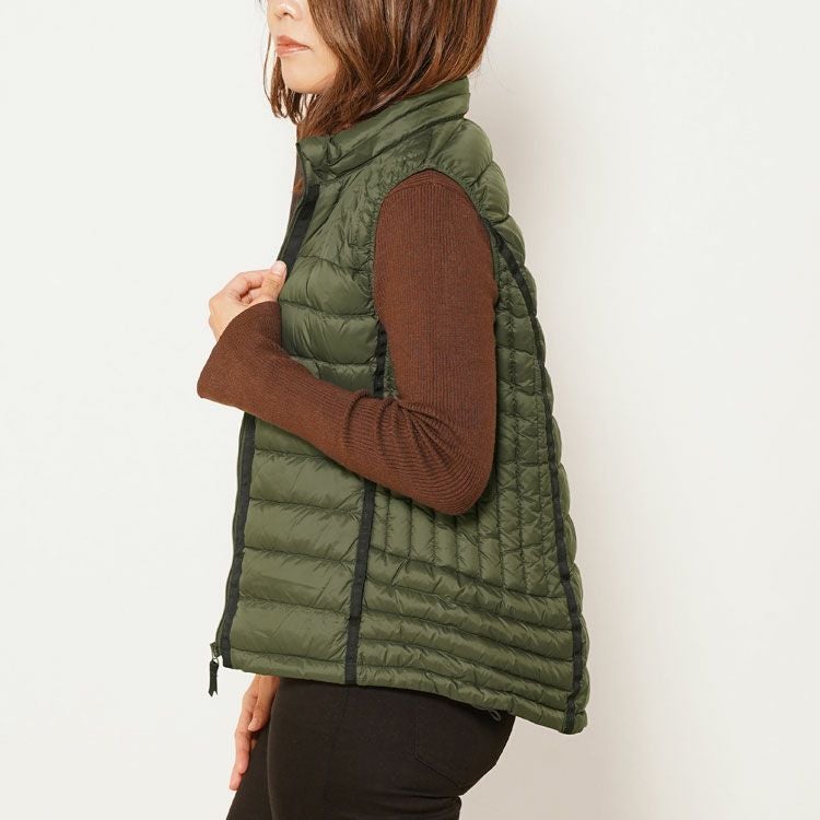 ダウンベスト レディース フード付き ダウン85% 軽量 ライトダウン