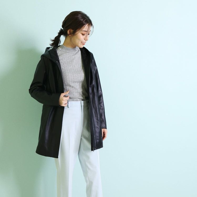 レザーコート レディース フード付き 本革 アウター 6F