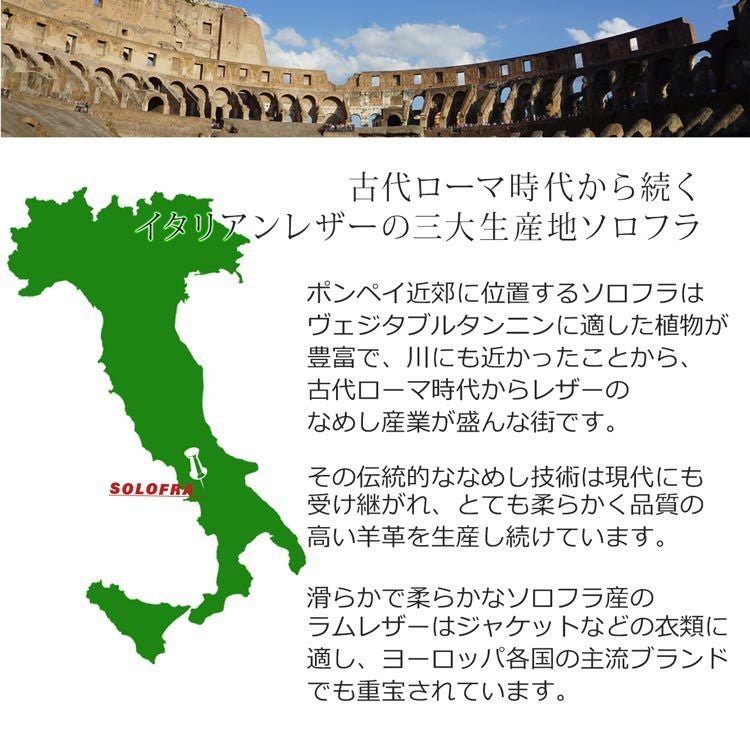 イタリア製　ラムレザー　ライダースジャケット　羊革　ソロフラ産　M イタリアラムレザー ライダースジャケット シングル レディース 7F