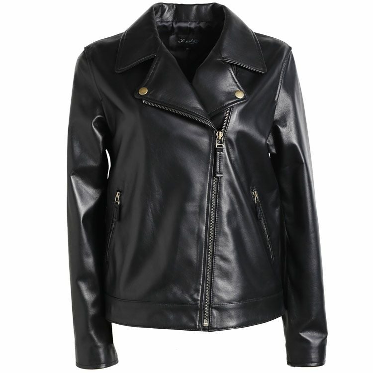 イタリアラムレザー ライダースジャケット ダブル レディース 7F
