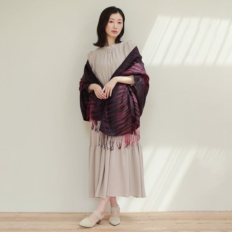 アニマル柄大判ストールラメ入り/レディース（No.08000011）