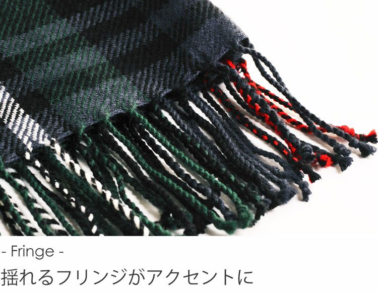 チェック柄 大判ストール レディース 7F