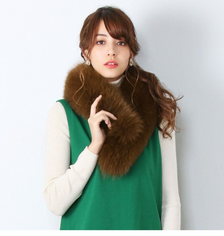 フォックス ファー マフラー レディース FOX カラー ストール 7F