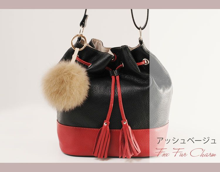 ネコポスで送料無料】フォックス ファー チャーム ポンポン