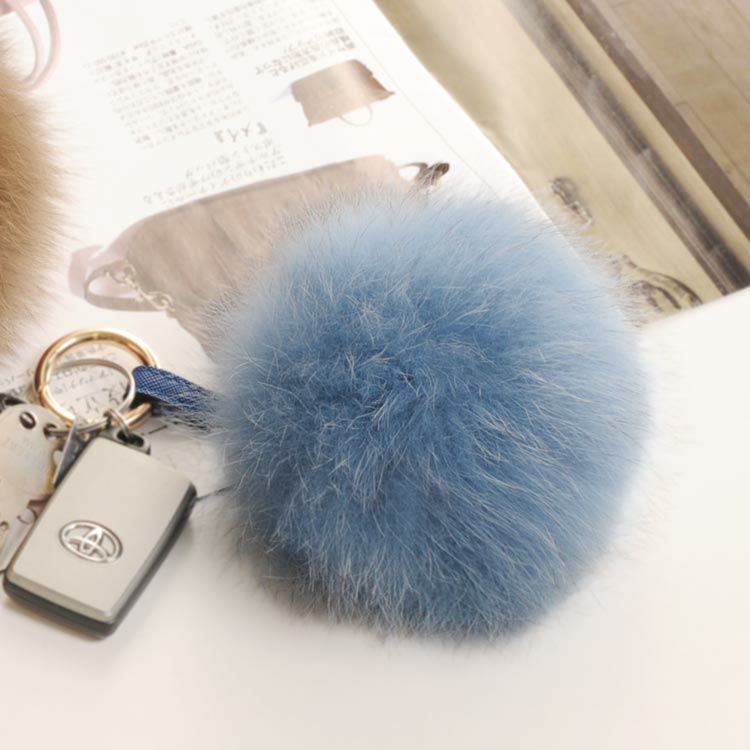 ネコポスで送料無料】フォックス ファー バッグ チャーム キーホルダー