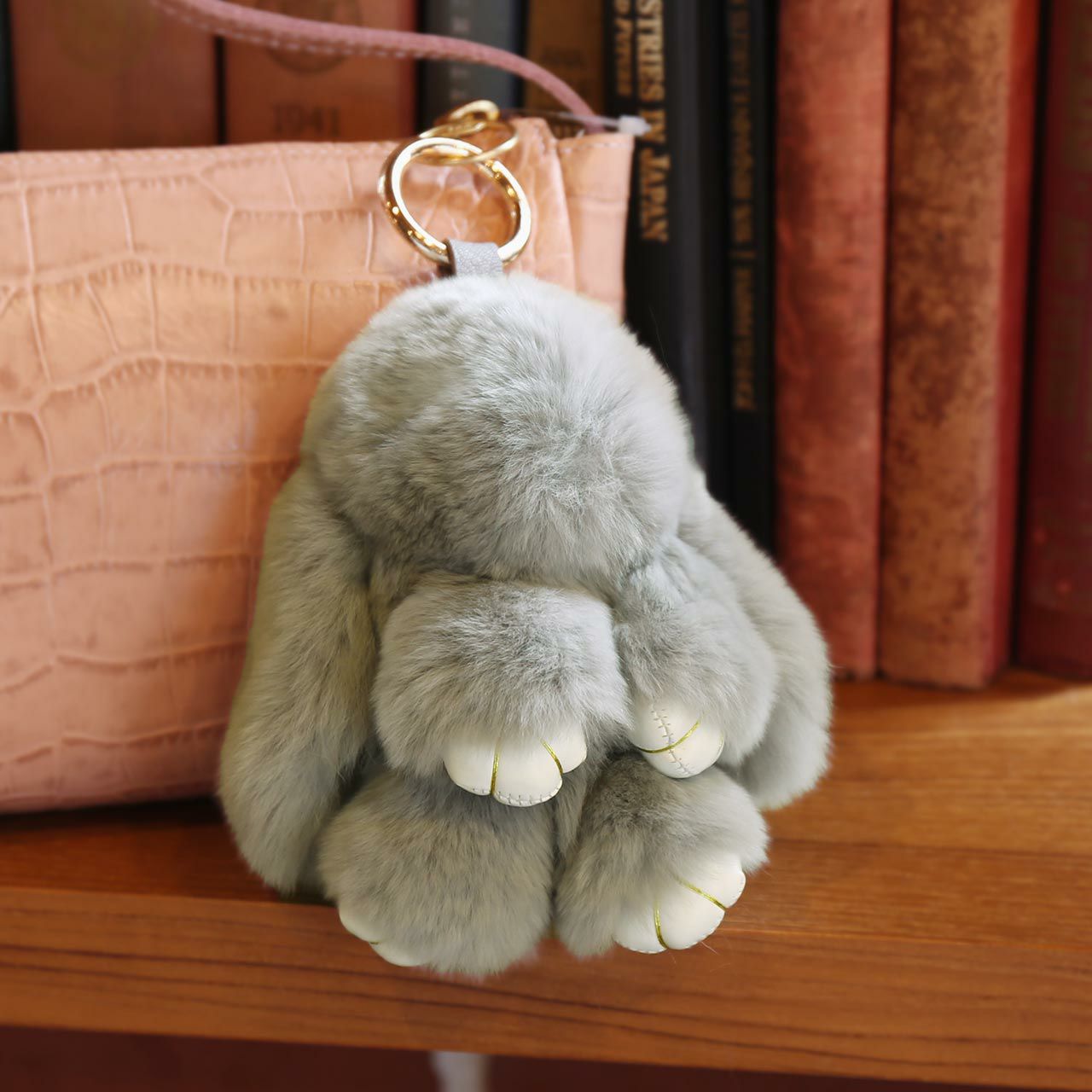 うさぎ ファー チャーム キーホルダー レディース バッグチャーム 7F