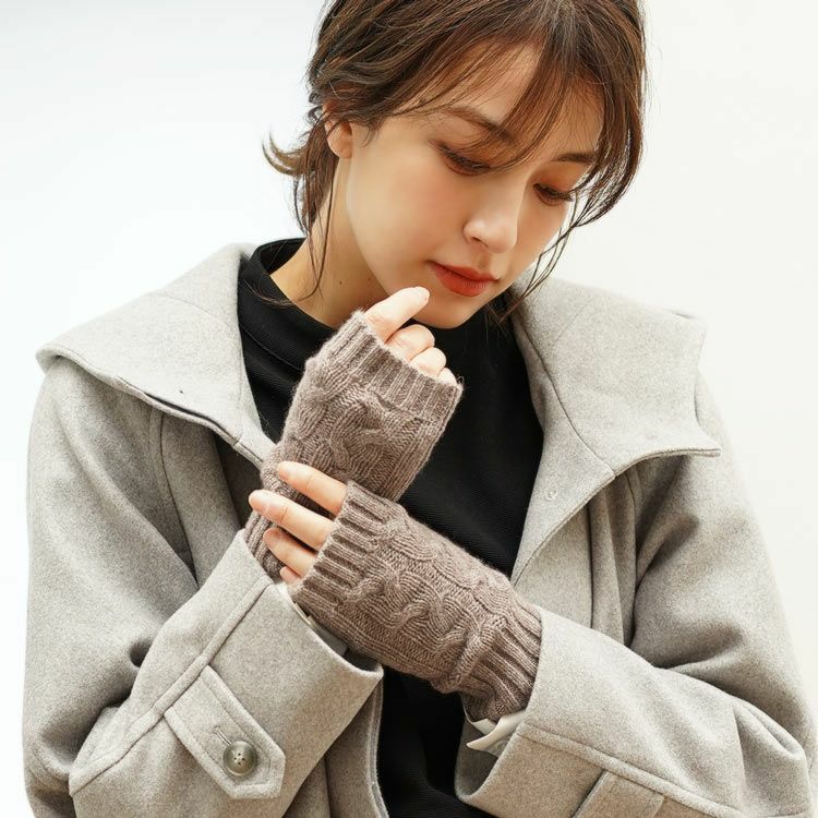 Filomo カシミヤ 100% 指ぬき 手袋 フィンガーレスグローブ ハンド