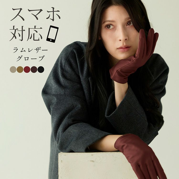 名入れ 別途購入で可能】ラム レザー グローブ スマホ対応 手袋