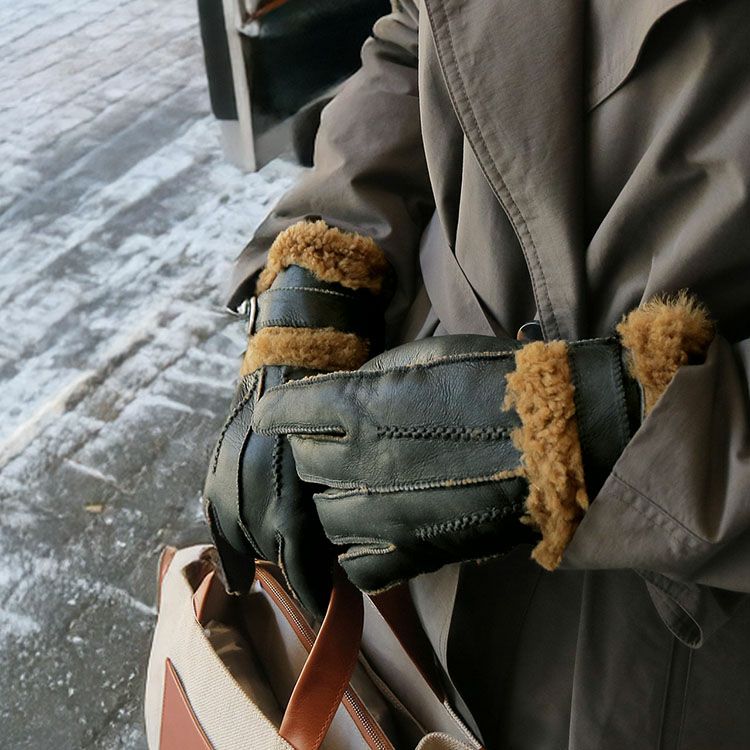 名入れ 別途購入で可能】ムートン グローブ 手袋 ダブルフェイス