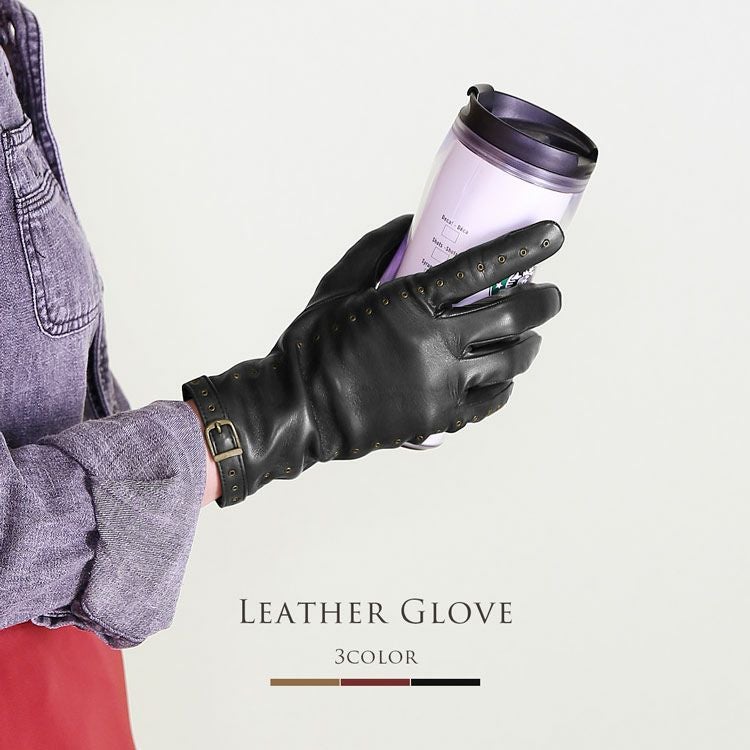 イタリア製restelli ラムレザー手袋 100%カシミヤ裏地 名入れ 別途購入で可能】ラム革 手袋 カシミヤ裏地 スマホ対応 ベルト