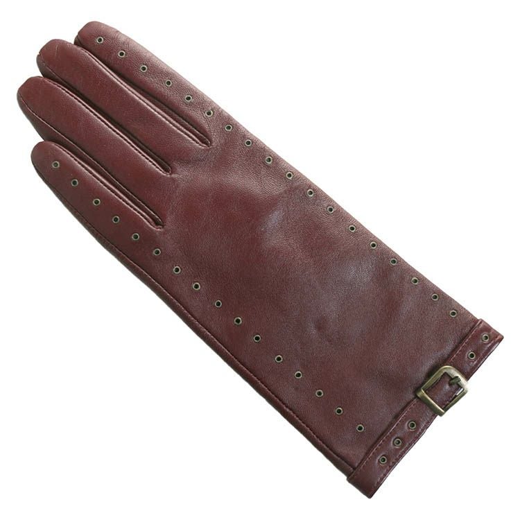 名入れ 別途購入で可能】ラム革 手袋 カシミヤ裏地 スマホ対応 ベルト