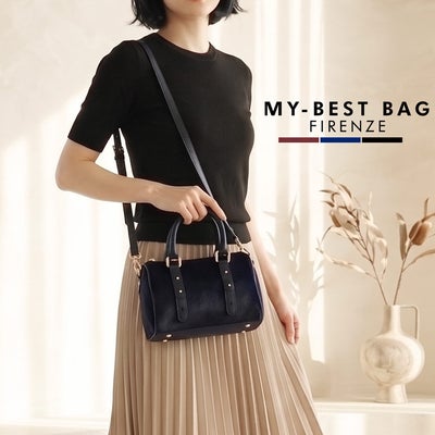 MY BEST BAG ホースヘア 本革 ミニボストンバッグ ショルダーベルト 