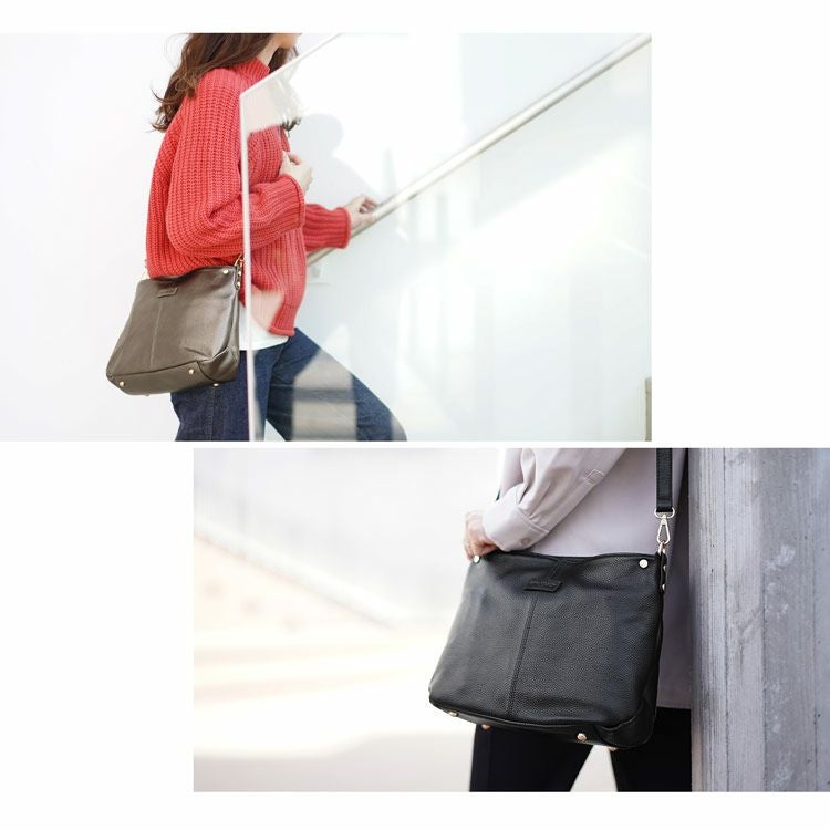 GINA CLAIR シュリンクレザー 本革 バッグ レディースショルダーベルト